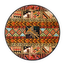 Load image into Gallery viewer, Decorative Wood Plate. Handpainted Multicolor, Geometric Figures, Nazca Lines Diameter: 9.51&quot;