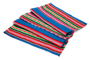 Traditional Aguayo Throw Blanket Manta Peruvian Art, Textile Multicolor Large Size