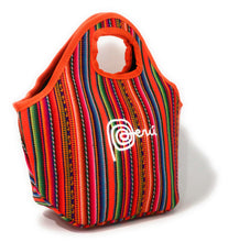 Load image into Gallery viewer, Lunch Box, Handbag, Multicolor, Zippered Peruvian Textile Design 11" Tall