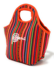 Load image into Gallery viewer, Lunch Box, Handbag, Multicolor, Zippered Peruvian Textile Design 11" Tall