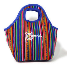 Load image into Gallery viewer, Lunch Box, Handbag, Multicolor, Zippered Peruvian Textile Design 11" Tall