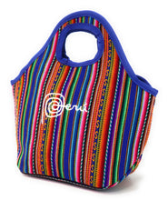 Load image into Gallery viewer, Lunch Box, Handbag, Multicolor, Zippered Peruvian Textile Design 11" Tall