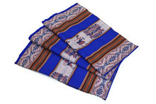 Load image into Gallery viewer, Manta Throw Blanket Manta Peruvian Art, Textile Multicolor Royal Blue
