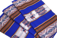 Load image into Gallery viewer, Manta Throw Blanket Manta Peruvian Art, Textile Multicolor Royal Blue