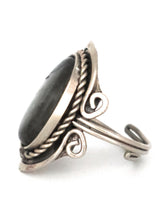 Load image into Gallery viewer, Oval Shape Alpaca Silver & Labradorite Adjustable Ring fits Sizes 5 to 13