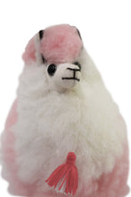 Load image into Gallery viewer, Llama Figurine Original Fur Stuffed Animal Light Pink &amp; White Color 6.5&quot; Inch.