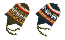 Load image into Gallery viewer, Chullo Alpaca Wool Blend Hat with Earflaps Reversible Green Olive/Green Pine Unisex
