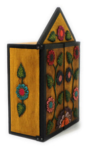 Diorama Retablo Wood Box Harvesting of Prickly Pear Cactus Fruit "Tuna" Scene. 7.5" Tall