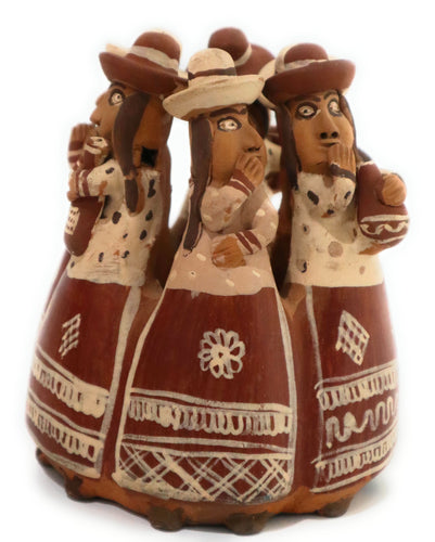Gossip Women Peruvian Folk Art Pottery Quinua Ayacucho Ceramic Whistler 6