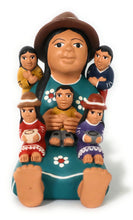Load image into Gallery viewer, Peruvian Folk Art Pottery Storyteller Country Woman with Kids Figurine Multicolor Ceramic. Andean Version 5&quot; Tall.