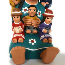 Load image into Gallery viewer, Peruvian Folk Art Pottery Storyteller Country Woman with Kids Figurine Multicolor Ceramic. Andean Version 5&quot; Tall.