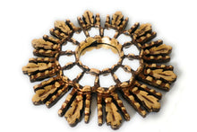 Load image into Gallery viewer, Burnish Bronze Gilding Sunburst Ear of Wheat Wall Mirror Gold Color 9.5&quot; Diameter