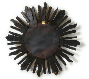 Burnish Bronze Gilding Sunburst  Wall Mirror Gold Color 9.5" Diameter