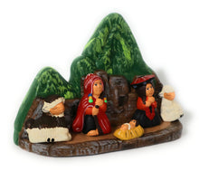 Load image into Gallery viewer, Nativity Christmas Decor Ceramic Peruvian Handmade Pottery Folk Art Nacimiento in Machu Picchu Scene Andean Style 5.75&quot; Tall
