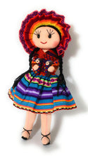 Load image into Gallery viewer, Rag Doll, Cholita Traditional Attire of Countrywoman of The Andes. Handcrafted Decorative Doll. 13.5&quot; Tall.
