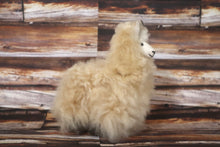 Load image into Gallery viewer, Baby Alpaca Llama Figurine Peruvian Stuffed fur Llama Beige Color 6.25&quot; Tall