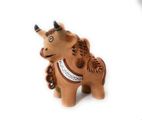 Torito de Pucara Pucara Bull Peruvian Pottery Amulet Natural Terra-Cotta Color 6