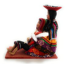 Load image into Gallery viewer, Cholitos Figurines Dolls Peruvian Folk Customs Cholito Lying Down 6.5&quot; Tall