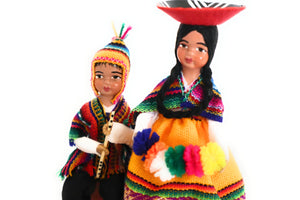 Cholitos Figurines Dolls Peruvian Folk Customs Tikawaraka 6.5" Tall