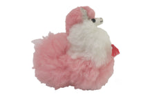 Load image into Gallery viewer, Llama Figurine Original Fur Stuffed Animal Light Pink &amp; White Color 6.5&quot; Inch.