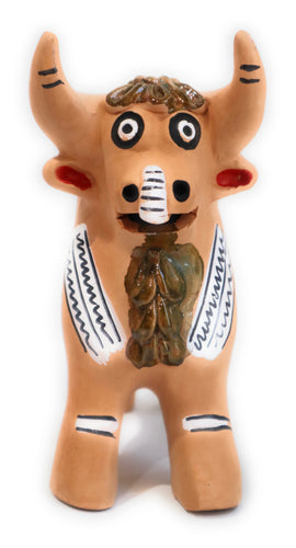 Torito de Pucara Pucara Bull Peruvian Pottery Amulet Natural Terra-Cotta Color 6