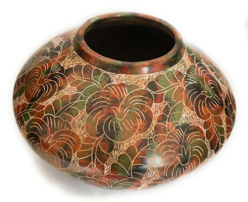 Nicaraguan Ceramic Etched Decorative Bowl Nicaragua Pottery San Juan de Oriente 5.5
