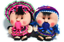 Load image into Gallery viewer, Andean Babies with Traditional Andean Attire made with Peruvian Textiles 6.5" Tall Set of 2