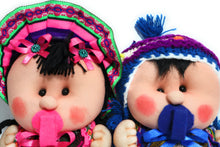 Load image into Gallery viewer, Andean Babies with Traditional Andean Attire made with Peruvian Textiles 6.5" Tall Set of 2