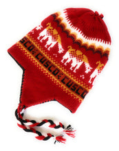 Load image into Gallery viewer, Chullo Alpaca Wool Blend Hat with Earflaps Reversible Red/Black Unisex
