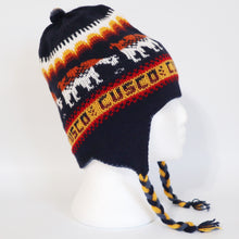 Load image into Gallery viewer, Chullo Alpaca Wool Blend Hat with Earflaps Reversible Navy Blue/Steel Blue Unisex