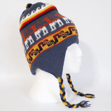 Load image into Gallery viewer, Chullo Alpaca Wool Blend Hat with Earflaps Reversible Navy Blue/Steel Blue Unisex