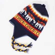 Load image into Gallery viewer, Chullo Alpaca Wool Blend Hat with Earflaps Reversible Navy Blue/Steel Blue Unisex