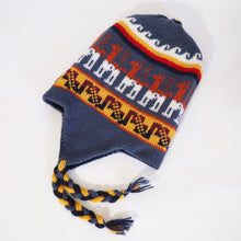 Load image into Gallery viewer, Chullo Alpaca Wool Blend Hat with Earflaps Reversible Navy Blue/Steel Blue Unisex