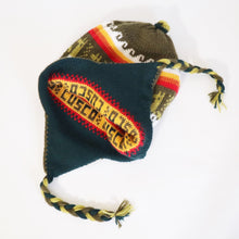 Load image into Gallery viewer, Chullo Alpaca Wool Blend Hat with Earflaps Reversible Green Olive/Green Pine Unisex