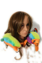 Load image into Gallery viewer, Travel Pillow Llama Shape Essential for Airplane Travel and Road Trips Orange Color