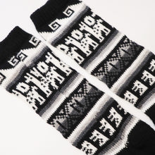 Load image into Gallery viewer, Alpaca Wool Socks Inca and Llama Design Medium Black. Socks for Women Fits Sizes 7-9