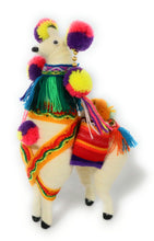 Load image into Gallery viewer, Wool Multicolor Llama Figurine. Peruvian Folk Art. 7.5&quot; Tall