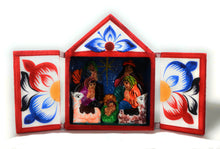 Load image into Gallery viewer, Nativity Scene Diorama Retablo Wood Box Christmas Peruvian Folk Art 4&quot; Tall