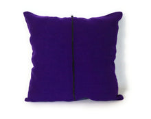 Load image into Gallery viewer, Embroidered Cushion, Pillow Cover with Dahlia Flowers. 16.5" L x 17" W Purple