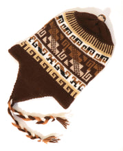 Load image into Gallery viewer, Chullo Alpaca Wool Blend Hat with Earflaps Brown. Unisex
