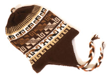 Load image into Gallery viewer, Chullo Alpaca Wool Blend Hat with Earflaps Brown. Unisex