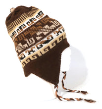 Load image into Gallery viewer, Chullo Alpaca Wool Blend Hat with Earflaps Brown. Unisex