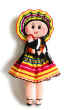 Load image into Gallery viewer, Rag Doll, Cholita Traditional Attire of Countrywoman of The Andes. Handcrafted Decorative Doll. 13.5" Tall.