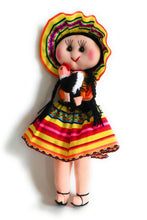 Load image into Gallery viewer, Rag Doll, Cholita Traditional Attire of Countrywoman of The Andes. Handcrafted Decorative Doll. 13.5" Tall.