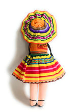 Load image into Gallery viewer, Rag Doll, Cholita Traditional Attire of Countrywoman of The Andes. Handcrafted Decorative Doll. 13.5" Tall.