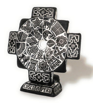 Load image into Gallery viewer, Chakana Inka Cross Calendar Slate Stone Andean Amulet Hand Carved 4.75&quot; Tall