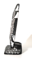 Load image into Gallery viewer, Chakana Inka Cross Calendar Slate Stone Andean Amulet Hand Carved 4.75&quot; Tall