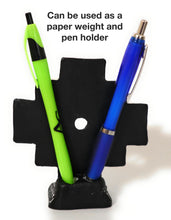 Load image into Gallery viewer, Chakana Inka Cross Calendar Slate Stone Andean Amulet Hand Carved 4.75&quot; Tall