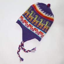 Load image into Gallery viewer, Chullo Alpaca Wool Blend Hat with Earflaps Reversible Lilac/Rose Unisex