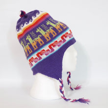 Load image into Gallery viewer, Chullo Alpaca Wool Blend Hat with Earflaps Reversible Lilac/Rose Unisex